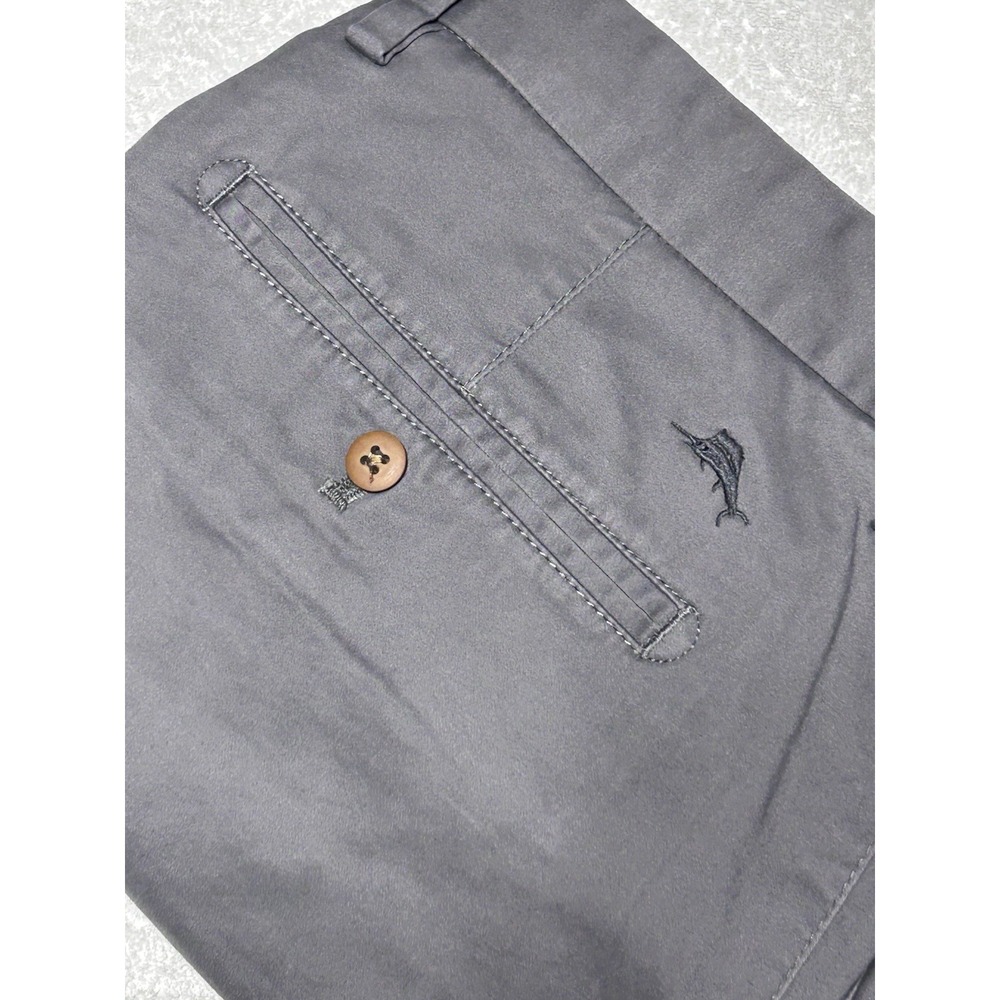 TOMMY BAHAMA Mens Gray Flat Front Size 38 Shorts 97% Cotton 3% Spandex